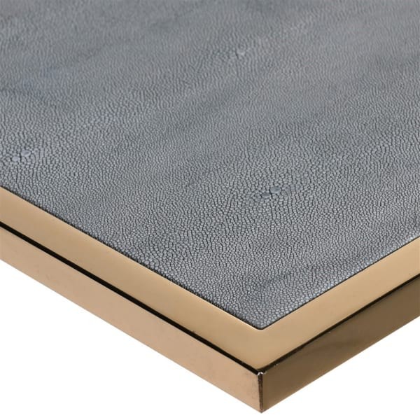 Enderby Side Table 49x61 cm gold frame shagreen grey magazine rack