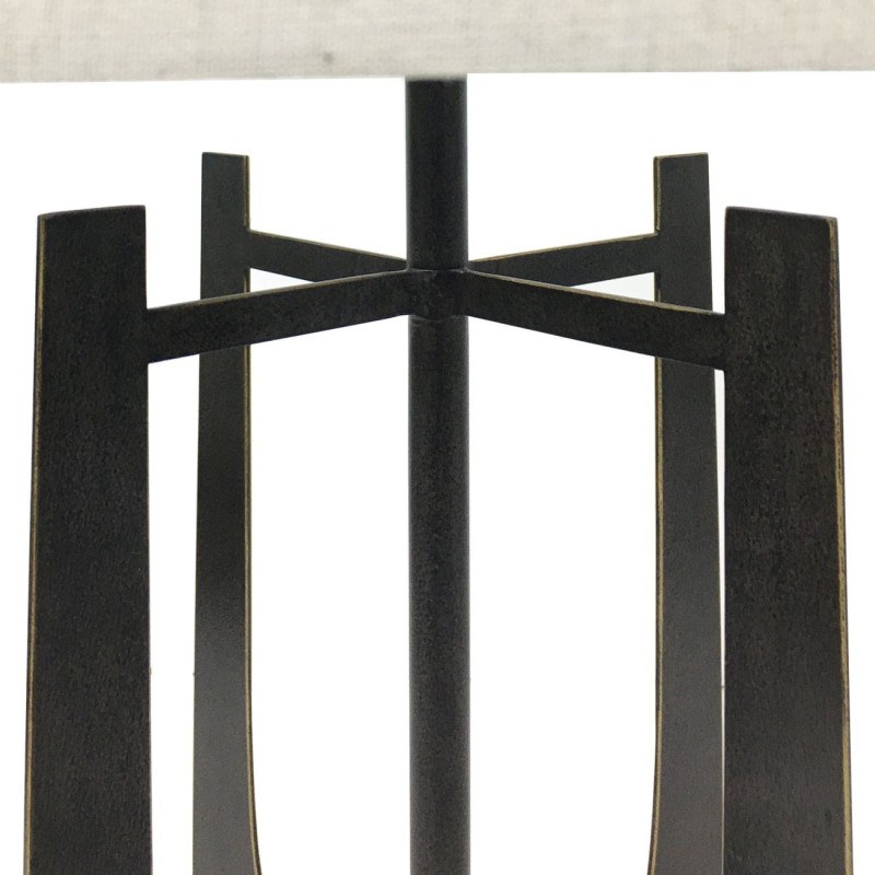 Linton Black Table Lamp 64 cm black iron base Irish linen shade