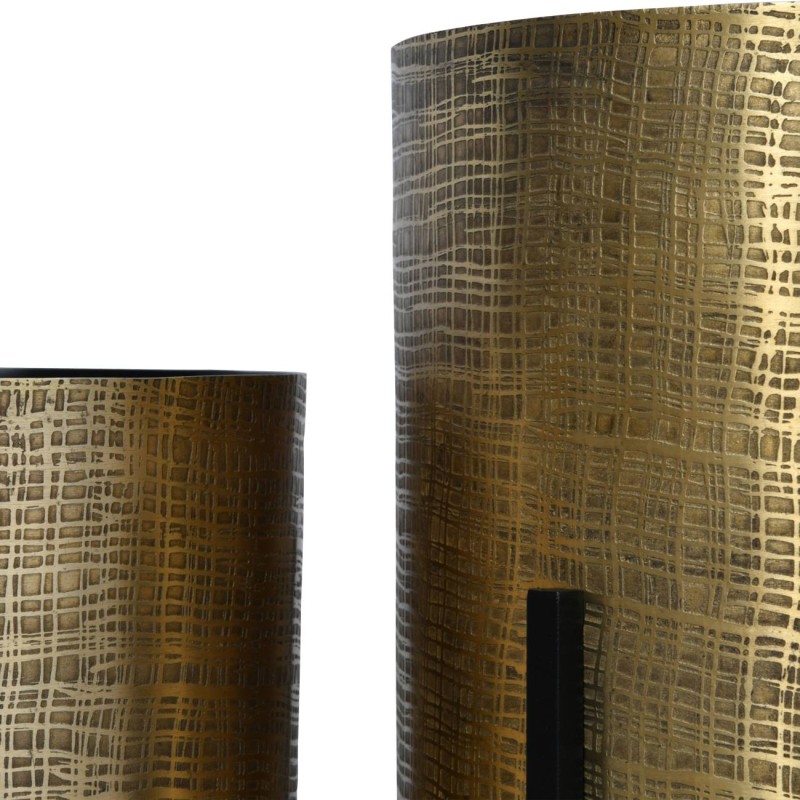 Belgrave Gold Planters Set of Two 76 cm iron interior planters on black stands