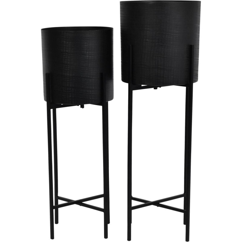 Belgrave Black indoor planters 76 cm set of two