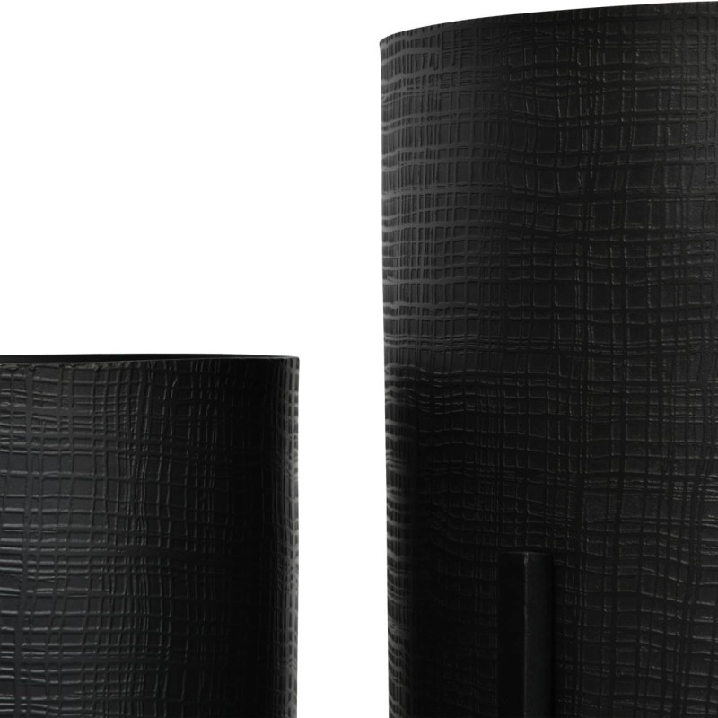 Set of two black floor-standing planters