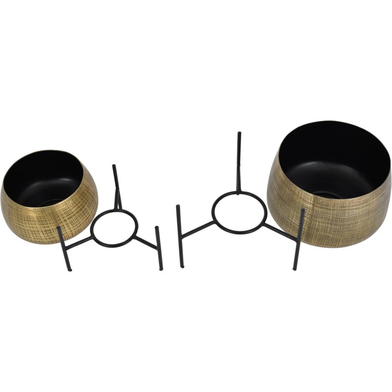 Textured gold indoor plant pot covers