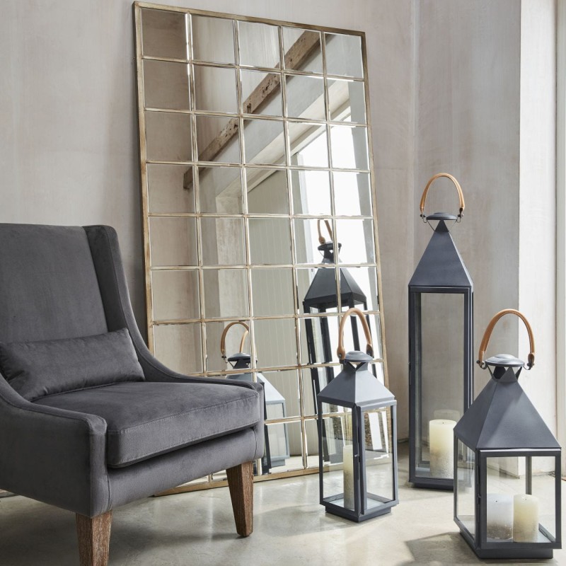 Window Gold Mirror 180x100 cm iron frame champagne gold