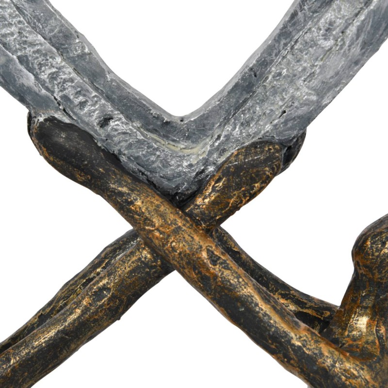 Portland Love Sculpture 33 cm couple in love heart brown grey