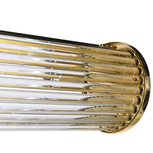 Greenwich Gold pendant light with clear glass shade and gold frame