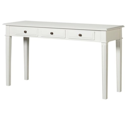 Minor White Poplar Console Table with Three Drawers, 135 x 75 cm