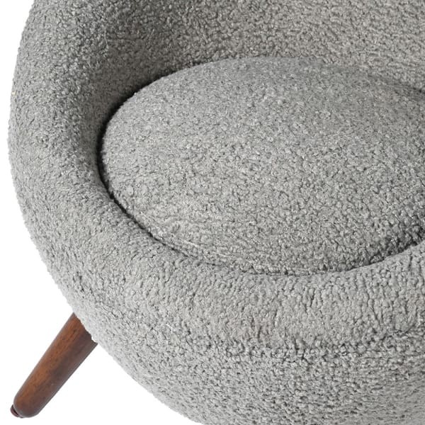 Belgrave Grey Occasional Chair 85 cm grey faux sheepskin wooden legs
