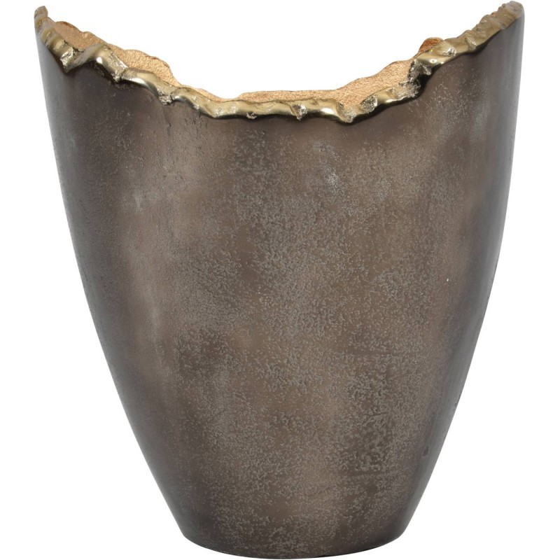 Large bronze decorative vase with gold interior