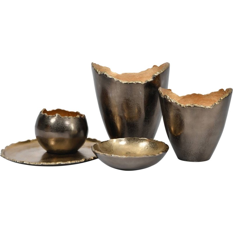 Large bronze-grey vase with gold interior