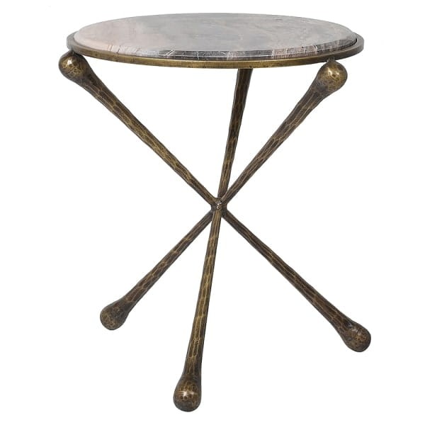 Marble Antique side table with a round marble top