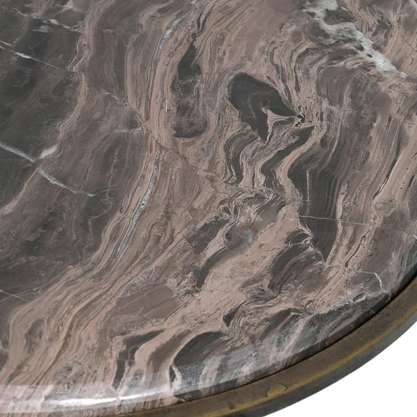 Marble Antique table with a sculptural iron base