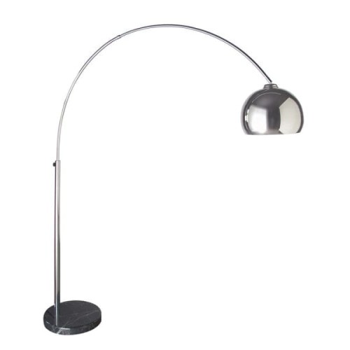 Willow Silver Arc Floor Lamp 205 cm with Black Marble Base