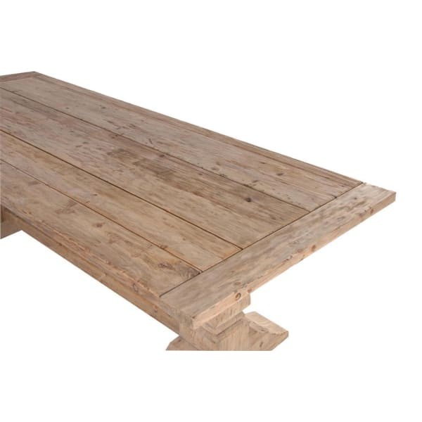 Garda Reclaimed Pine Rectangular Dining Table 246 cm – Natural Wood Finish