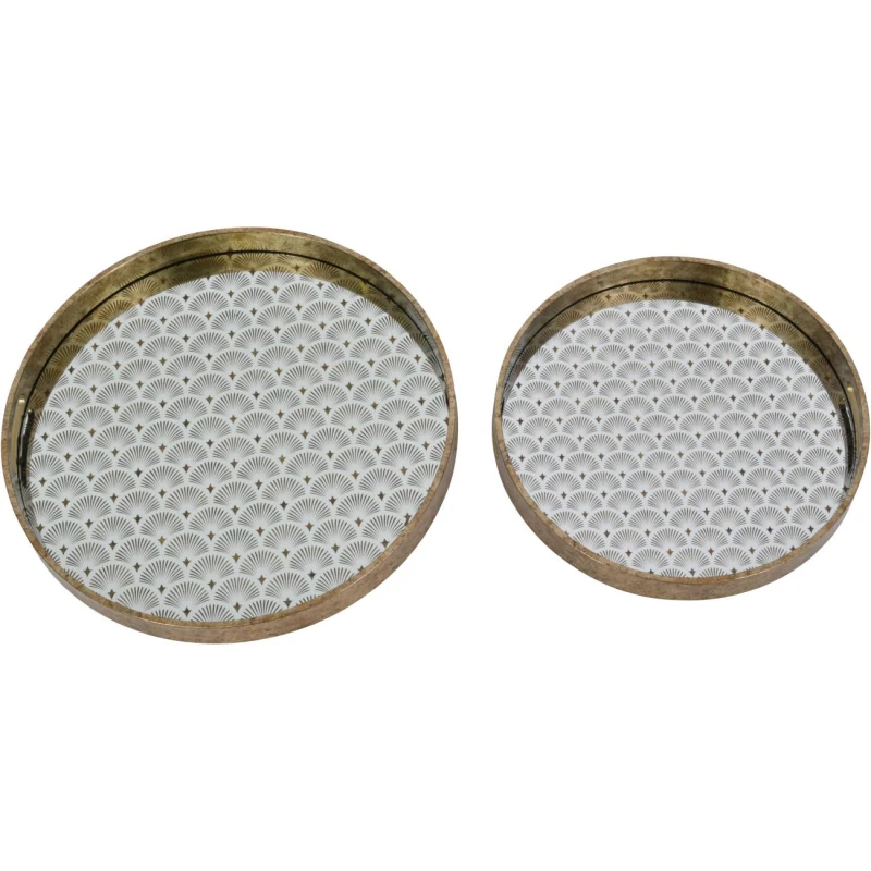 Round antique gold decorative trays