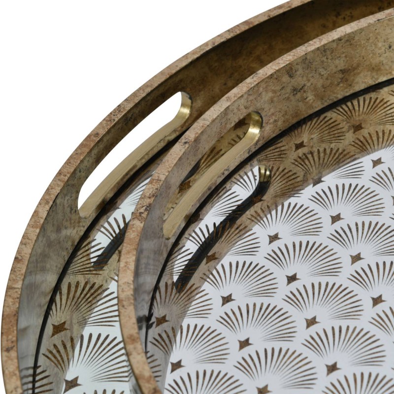 Deco trays with pale geometric pattern
