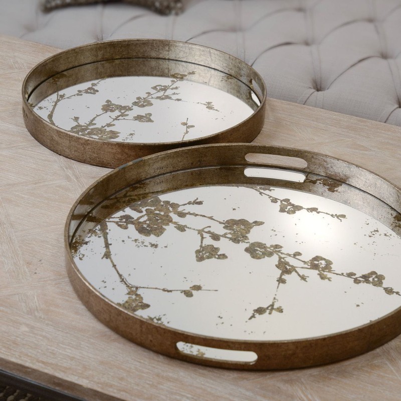 Headfort White decorative trays in antique gold