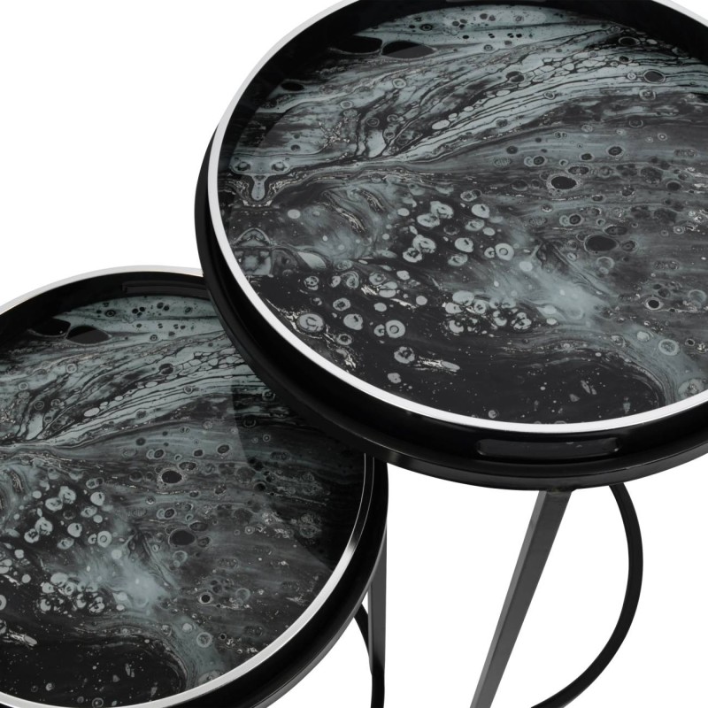 Nesting side table set for a modern classic interior