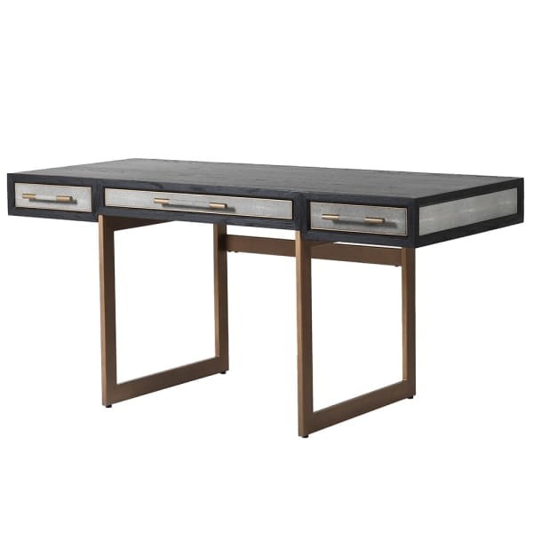 Enderby grey shagreen desk 160 cm with three drawers