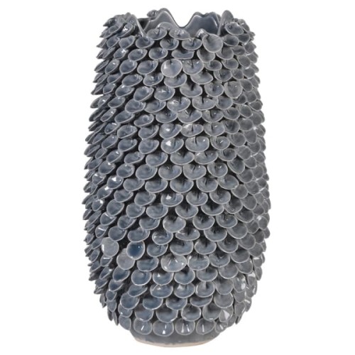 Blue Grey Ceramic Vase 50 cm – Tall Organic Decorative Vase