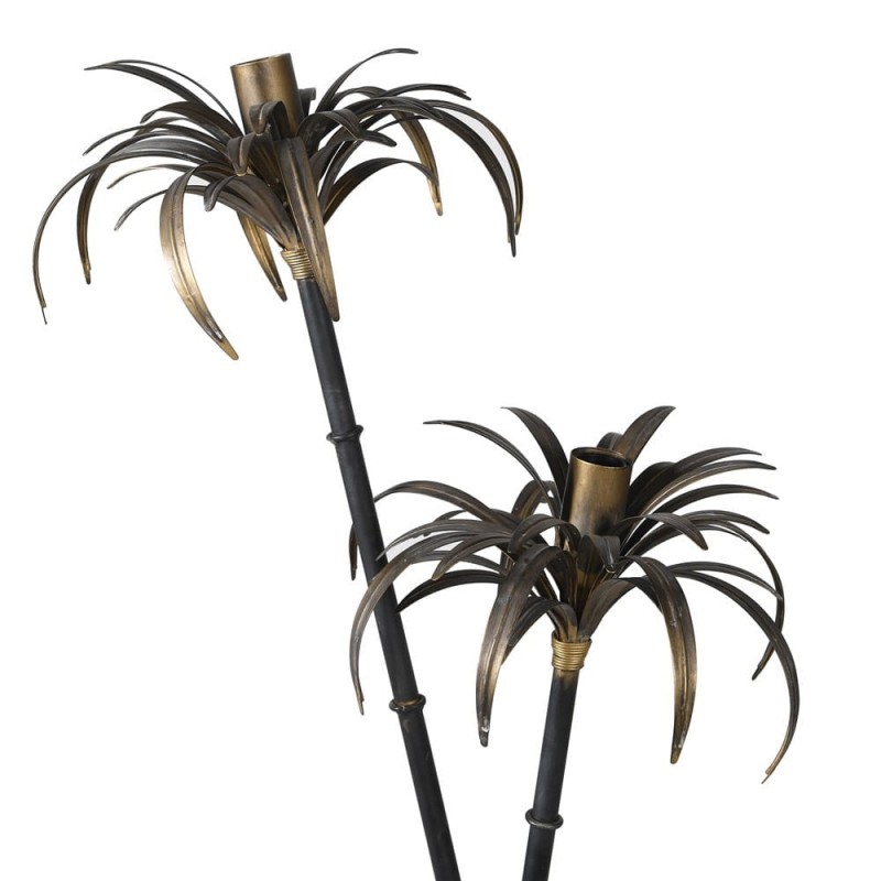 Gold and black Palm floor lamp crafted from iron