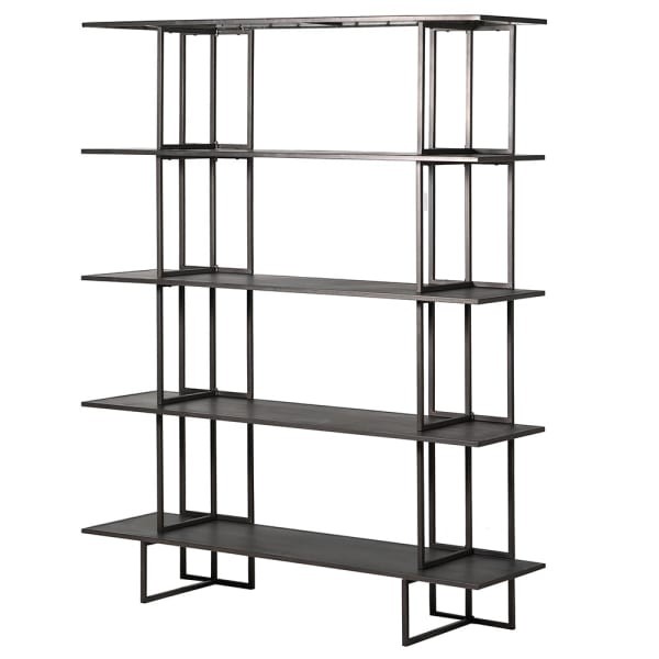 Large black industrial bookcase for living room or study