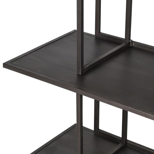 Eaton Black Metal Shelving Unit with five iron shelves