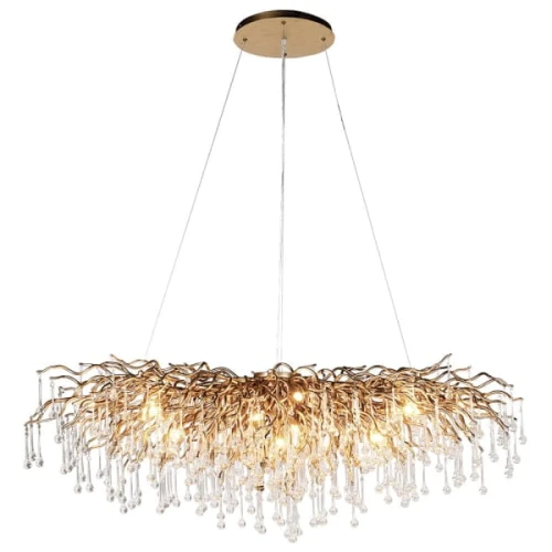 Innovation Large Gold Chandelier 150 cm with Glass Drops