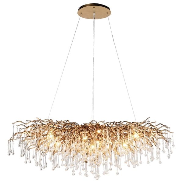 Innovation large gold chandelier 150 cm with clear glass drops