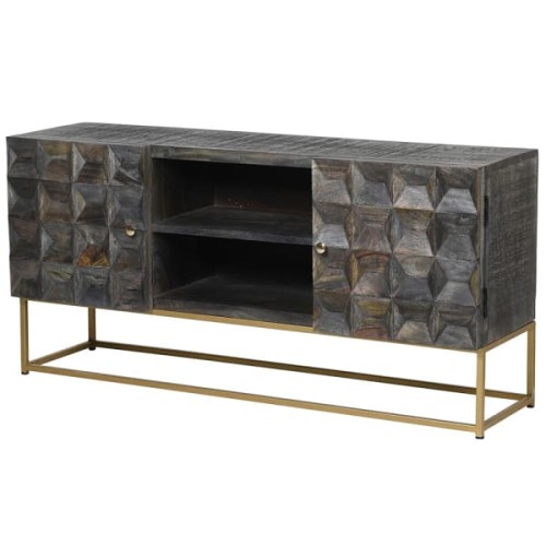 Eccleston Entertainment Unit 125 cm mango wood iron base