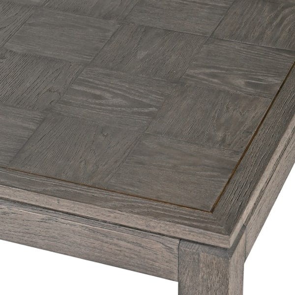 Camile Oak Dining Table 240 cm – Grey Oak Veneer with Brass Detailing