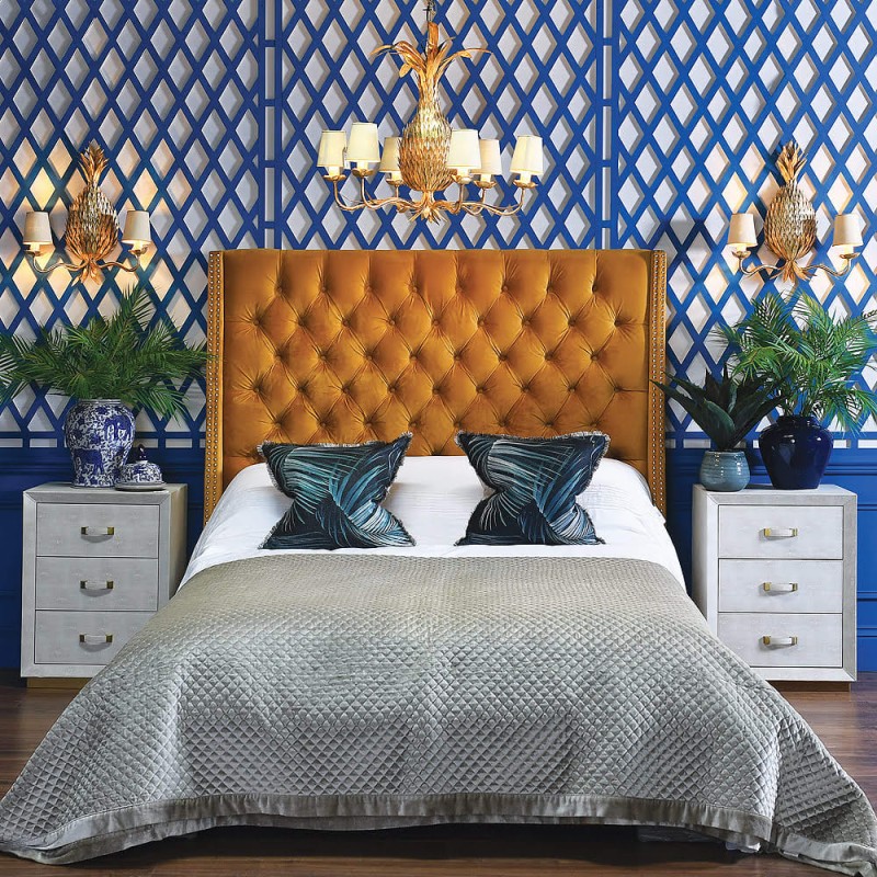 Sculptural pineapple chandelier in a dark-gold finish