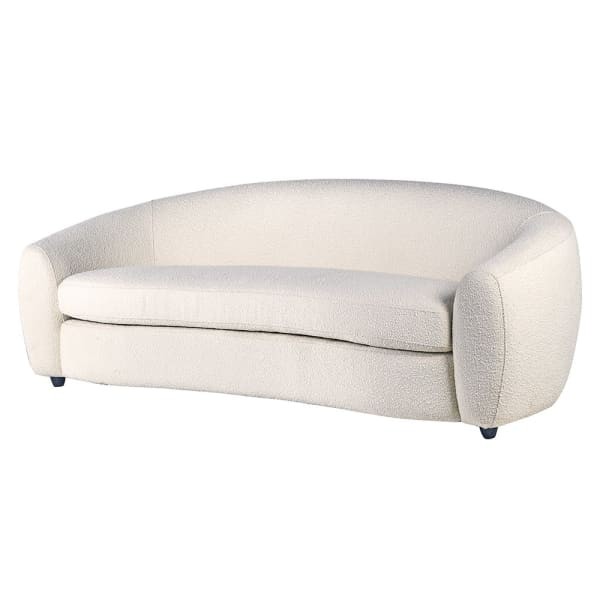 Cloud Ivory Sofa 228 cm white boucle teddy sofa with black legs