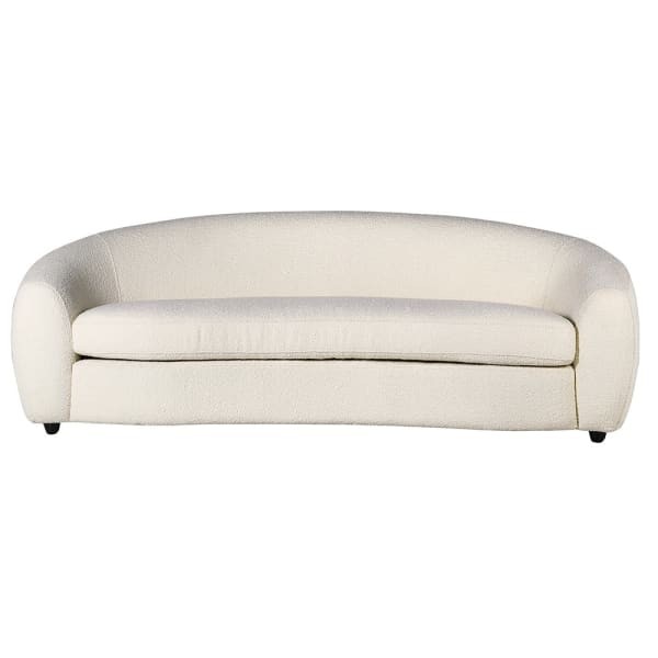 Cloud Ivory Sofa 228 cm white boucle teddy sofa with black legs