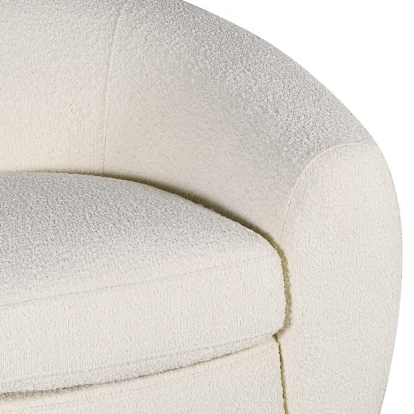 Cloud Ivory Sofa 228 cm white boucle teddy sofa with black legs