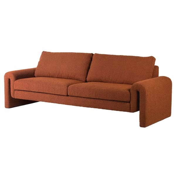 Cloud Rust Three Seater Sofa 236 cm orange rust boucle fabric