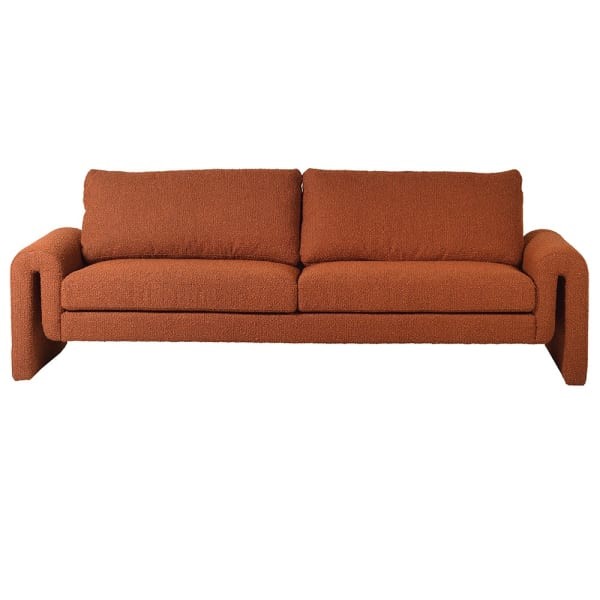 Cloud Rust Three Seater Sofa 236 cm orange rust boucle fabric