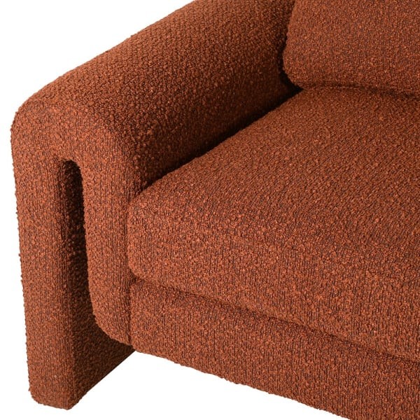 Cloud Rust Three Seater Sofa 236 cm orange rust boucle fabric