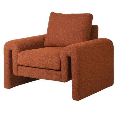 Cloud Rust Occasional Chair 83 cm orange boucle designer shape