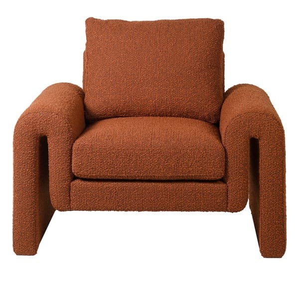 Cloud Rust Occasional Chair 83 cm orange boucle designer shape