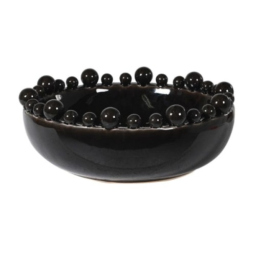 Black Decorative Bubble Ceramic Bowl 38 cm – Handmade Ceramic Centrepiece