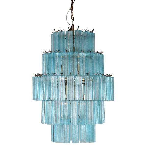 Maldon Blue large glass chandelier, 110cm high