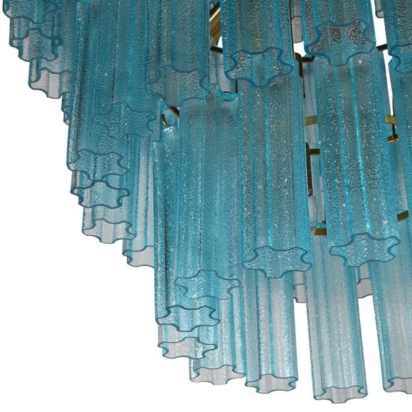 Maldon Blue Glass Chandelier 110x80 cm iron and glass