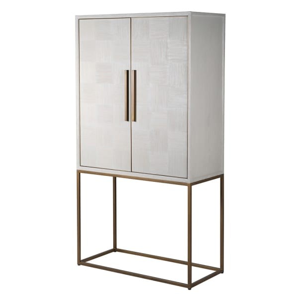 Primrose Bar Cabinet 182 cm liga oak copper coloured frame