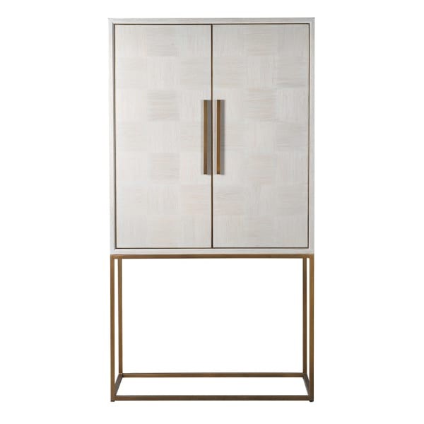 Primrose Bar Cabinet 182 cm liga oak copper coloured frame