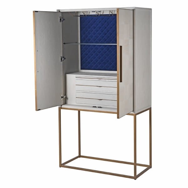 Primrose Bar Cabinet 182 cm liga oak copper coloured frame