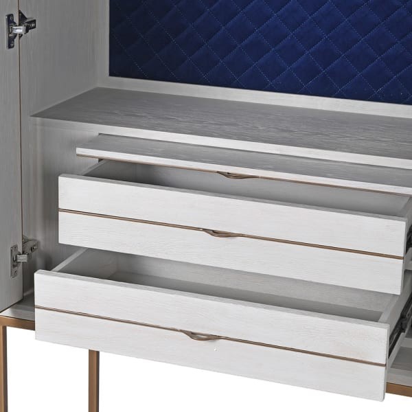 Primrose Bar Cabinet 182 cm liga oak copper coloured frame