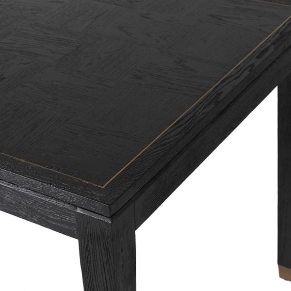 Zelten Black Wooden Dining Table 90x180 cm oak with brass details