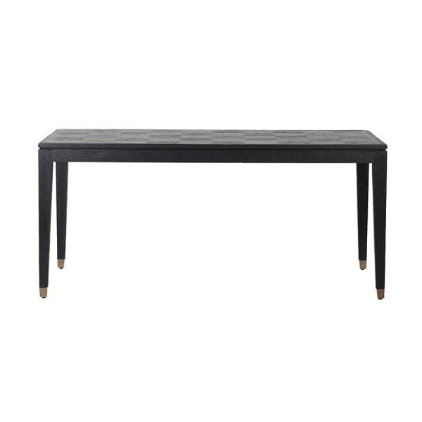 Zelten Black Wooden Dining Table 90x180 cm oak with brass details