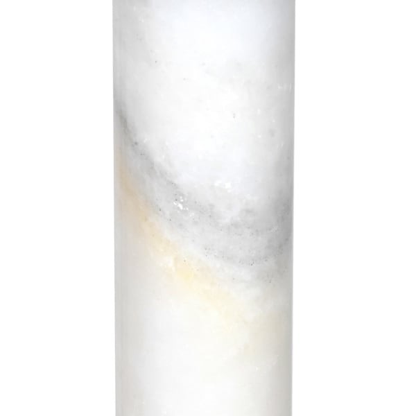 Luxury white and gold floor lamp with a round marble base