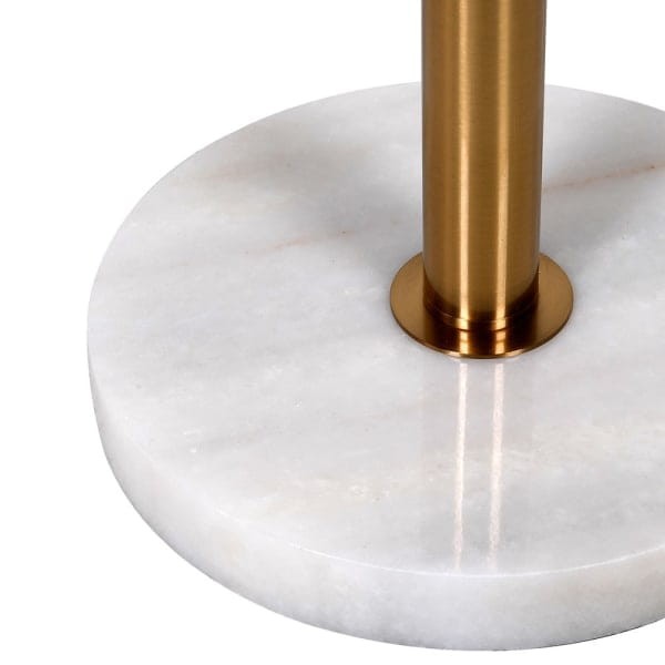 Luxury white and gold floor lamp with a round marble base